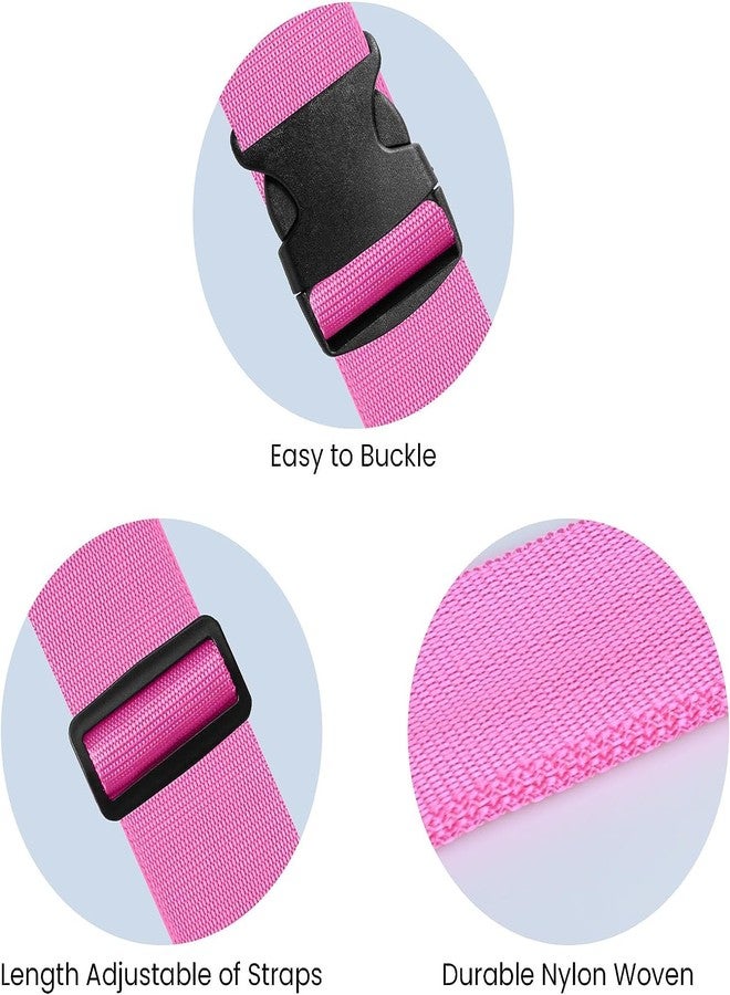 VRT Travel Luggage Strap - Durable Nylon Suitcase Belt with Quick Release Buckle, Adjustable to Fit All Trolley Bags (Pack of 2) (Pink) (4.3 Meter) (Durable & Secure) - Image 3